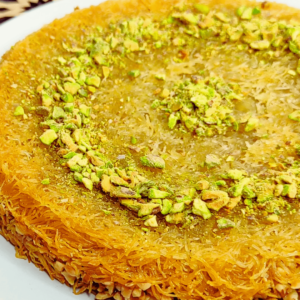 kunafa topped with pistachios